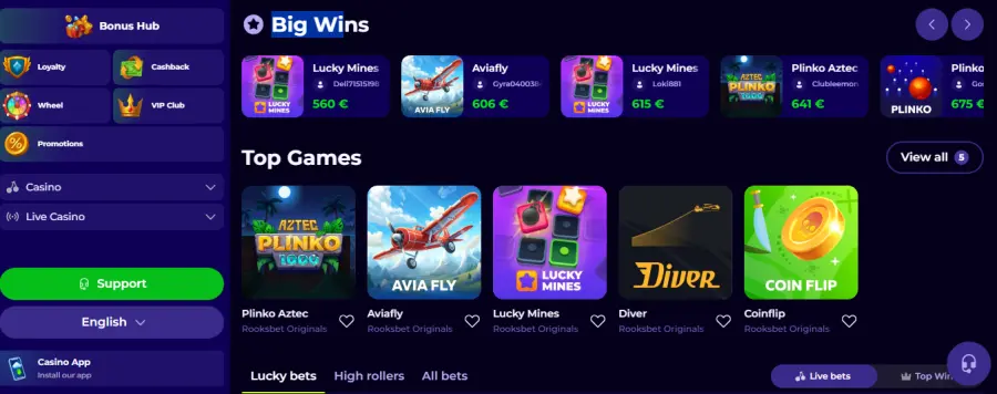 Rooksbet play online